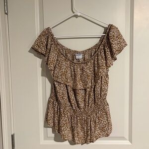 Old Navy Brown Floral Blouse